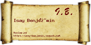 Isay Benjámin névjegykártya